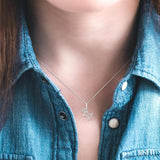 1/8 Ctw Petite Playful Dog Round Cut Diamond Fashion Pendant With Chain in 10K White Gold