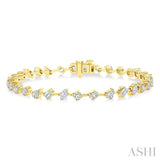 3 1/2 Ctw Mixed Shape Fusion Diamond Fashion Bracelet in 14K Yellow Gold