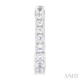 1/2 ctw Graduated Round Cut Diamond Fashion Hoop Earrings in 14K White Gold