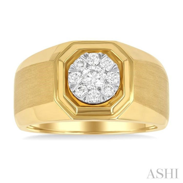 1 ctw Flat Top Lovebright Round Cut Diamond Men's Ring in