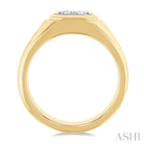 1/2 Ctw Octagonal Shape Lovebright Round Cut Diamond Men's Ring in 14K Yellow and White Gold