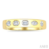 3/8 Ctw Spaced Mixed Shape Diamond Cut Fashion Band in 14K Yellow Gold