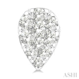 1/6 Ctw Lovebright Petite Pear Shape Round Cut Diamond Fashion Stud Earring in 10K White Gold