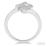 1/6 Ctw Round Cut Diamond Cross Ring in 10K White Gold