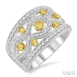 5/8 Ctw Diamond Band in 14K White and Yellow Gold