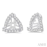 1/5 Ctw Round Cut Diamond Earring Jackets in 14K White Gold