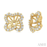 1/3 Ctw Round Cut Diamond Earring Jackets in 14K Yellow Gold