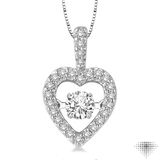 1/3 Ctw Diamond Emotion Pendant in 14K White Gold with Chain