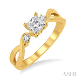 1/20 Ctw Diamond Semi-Mount Engagement Ring in 14K Yellow Gold