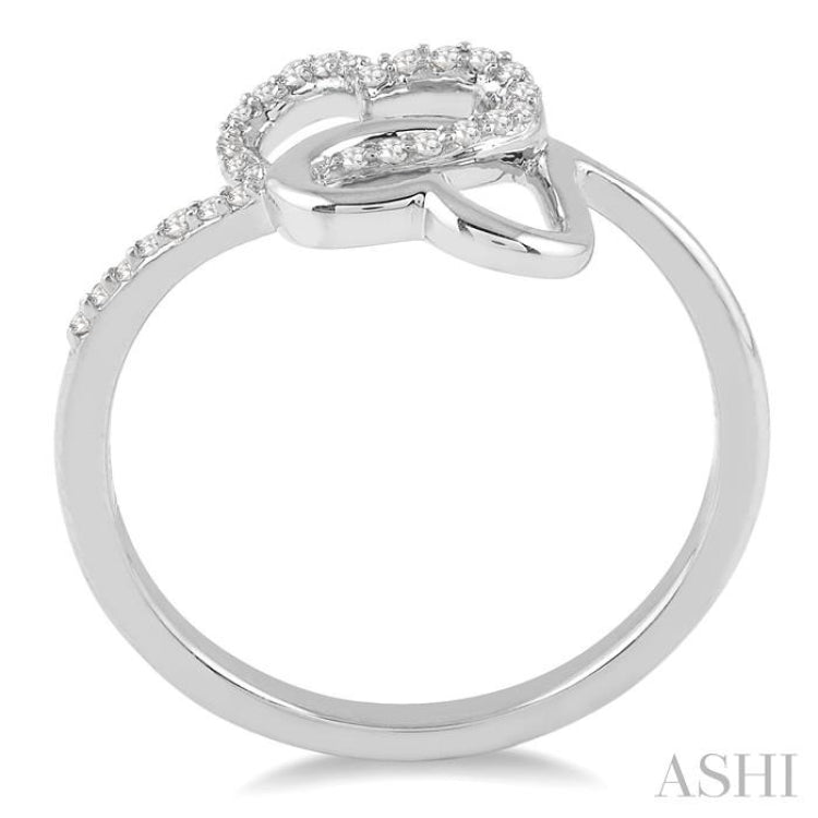Twin Heart Shape Diamond Fashion Ring