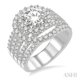 1 3/8 Ctw Diamond Semi-mount Engagement Ring in 14K White Gold