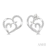 Double Heart Shape Diamond Fashion Earrings