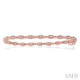 1/4 ctw Oval Mount Round Cut Diamond Stackable Bangle in 14K Rose Gold