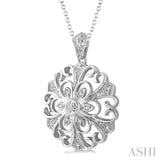 Silver Flower Shape Diamond Fashion Pendant