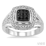 Silver Black Diamond Fashion Ring