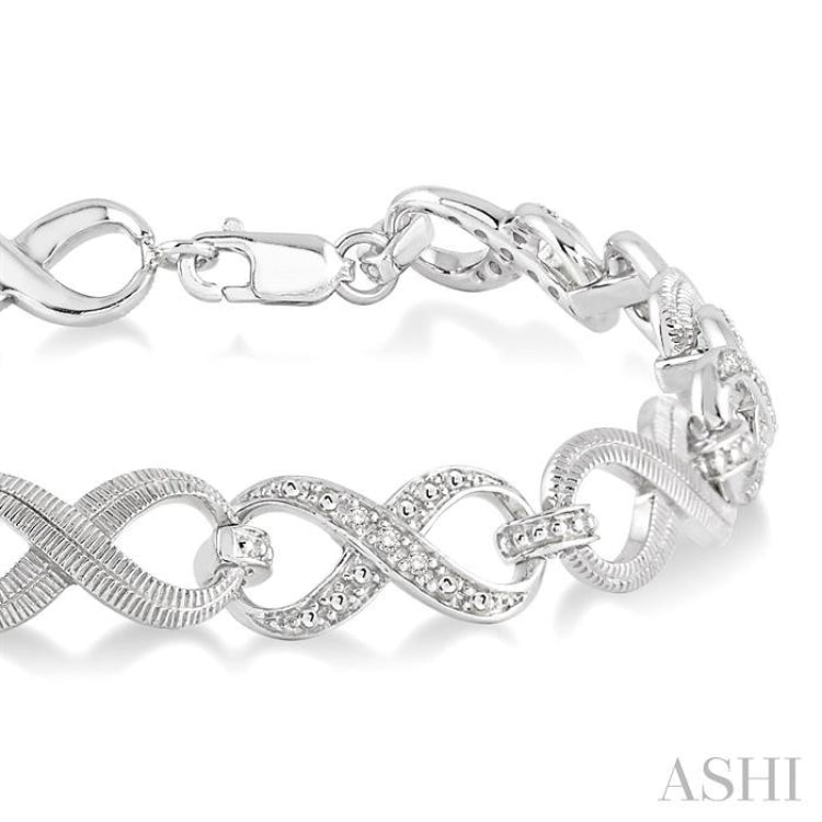 Silver Infinity Shape Diamond Fashion Bracelet