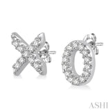 'X' & 'O' Shape Petite Diamond Fashion Earrings